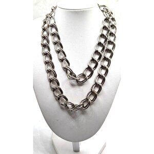 Chunky Silver-Tone  Chain Link Necklace